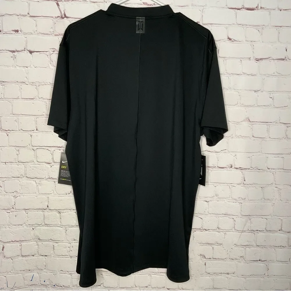 $85 NEW Nike Dri-Fit The Mike Zimmer Mock Neck Golf Polo Shirt‎ Black Size L